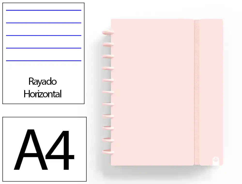 [175075] Cuaderno ingeniox foam a4 80h rayado horizontal rosa pastel