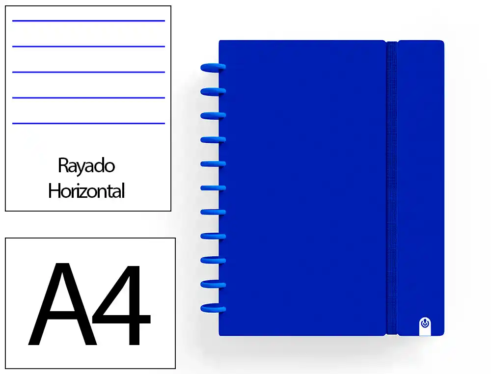 [175067] Cuaderno ingeniox foam a4 80h rayado horizontal azul oscuro