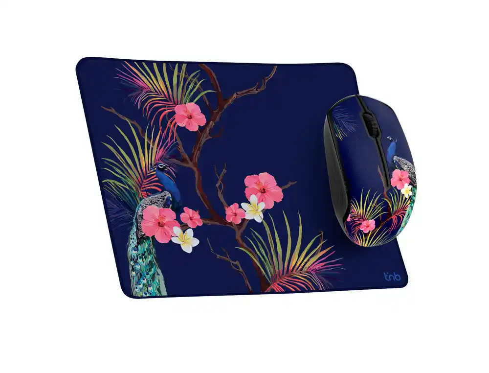 [175410] Alfombrilla de raton + raton inalambrico tnb tropic optico 1600 dpi