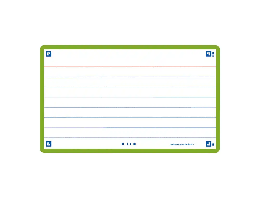 [175888] Ficha de revision oxford flashcards 2.0 75x125 mm 250 g rayado horizontal color verde menta paquete de 30