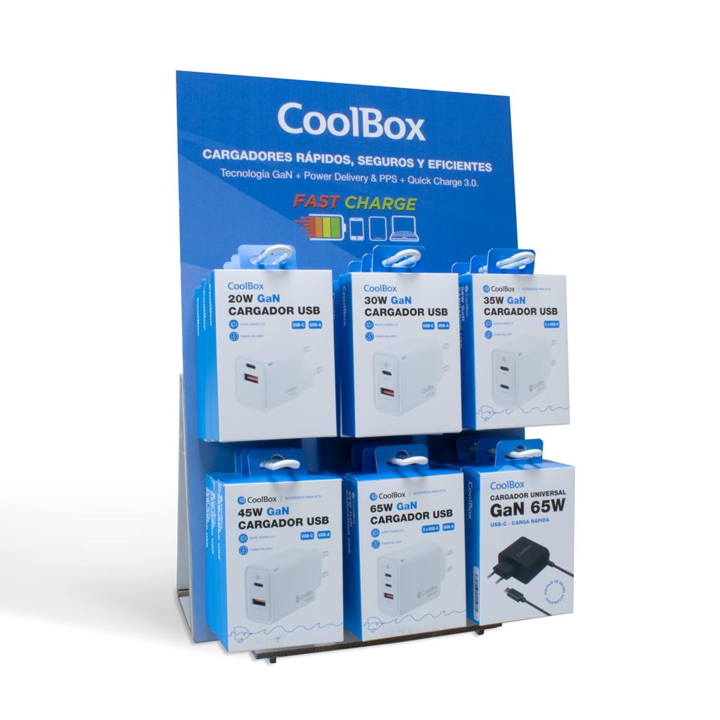 [71620] [COO-PACK-GAN2] COOLBOX PACK 12 CARGADORES GAN + EXPOSITOR