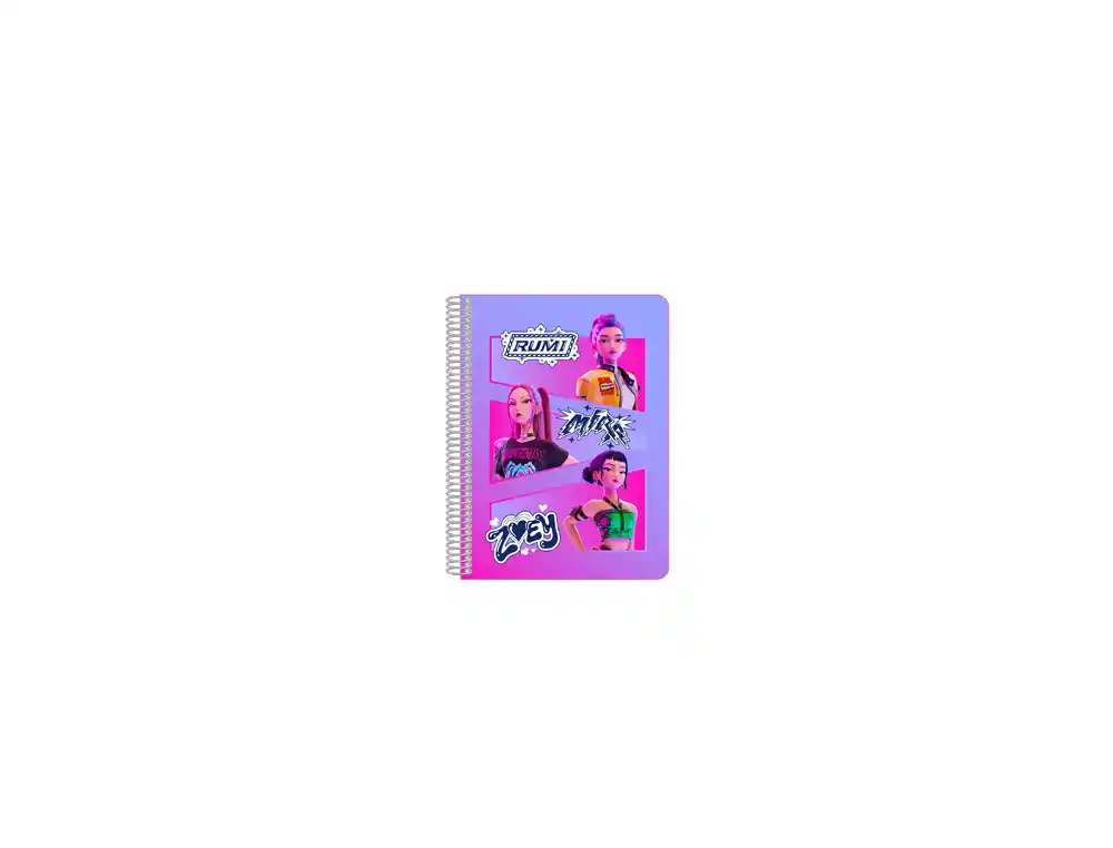 Cuaderno espiral safta cuarto 80 h 60 gr cuadro 4 mm tapa extradura k-pop demon hunters stationery