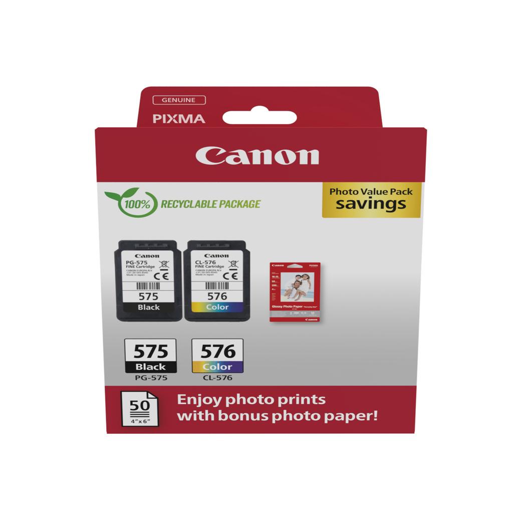 [71996] [5438C004] CANON Cartucho PG575/CL576 Photo Value Pack ECO +50h papel Photo ECOPACK carton
