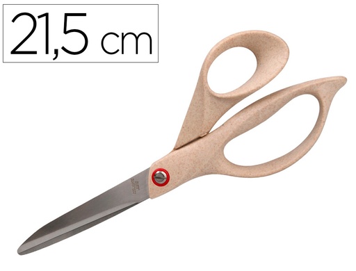 [163700] Tijera oficina liderpapel acero inoxidable mango eco material 8/' 21,5 cm en blister