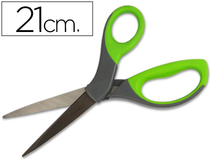 [43306] Tijera q-connect mango caucho 8/' 21 cm blister