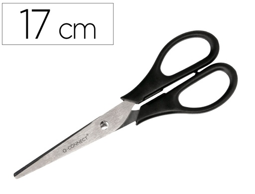 [33187] Tijera oficina q-connect inoxidable 7/' 17 cm blister