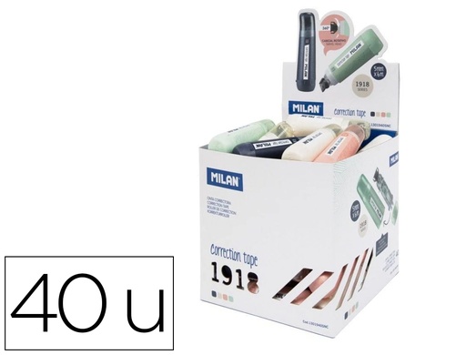 [167303] Corrector milan cinta 5 mm x 6 m cilindrico serie 1918 expositor de 40 unidades