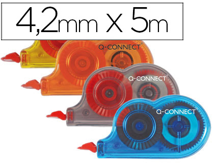[37736] Corrector q-connect cinta mini blanco 4,2 mm x 5 mt bombonera de 28 unidades