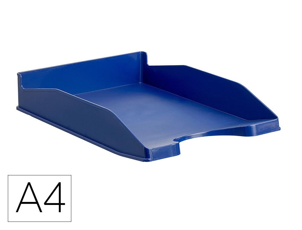 [165081] Bandeja sobremesa archivo 2000 ecogreen plastico 100% reciclada apilable formatos din a4 y folio color azul
