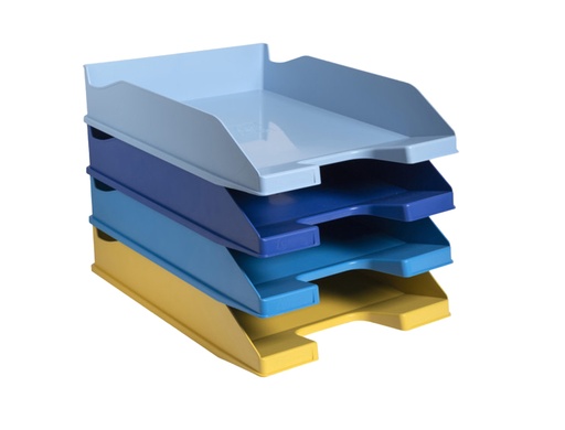[167234] Bandeja sobremesa exacompta bee blue plastico set de 4 unidades colores surtidos 346x254x243 mm