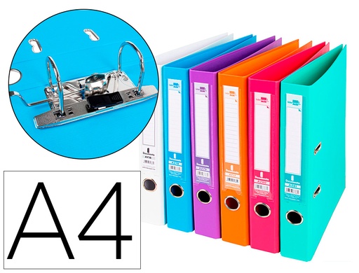 [79740] Archivador de palanca liderpapel a4 documenta forrado pvc con rado lomo 52 mm colores surtidos trending
