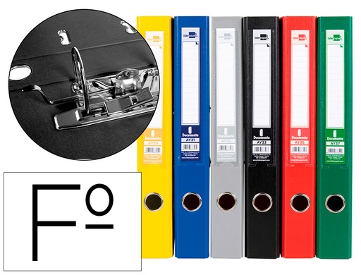 [79717] Archivador de palanca liderpapel folio documenta forrado pvc con rado lomo 52 mm colores surtidos classic