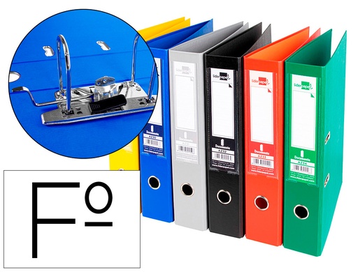 [79704] Archivador de palanca liderpapel folio documenta forrado pvc con rado lomo 75 mm colores surtidos classic