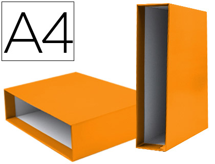 [72781] Caja archivador liderpapel de palanca carton din a4 documenta lomo 75mm color naranja
