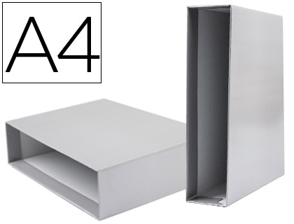 [72780] Caja archivador liderpapel de palanca carton din a4 documenta lomo 75mm color gris
