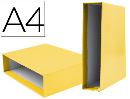 [72779] Caja archivador liderpapel de palanca carton din a4 documenta lomo 75mm color amarillo