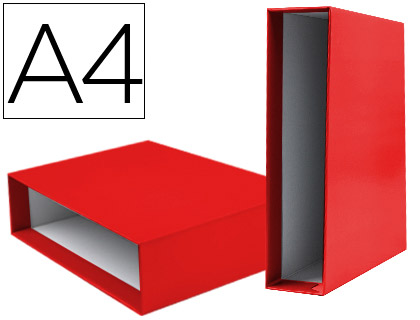[72776] Caja archivador liderpapel de palanca carton din a4 documenta lomo 75mm color rojo