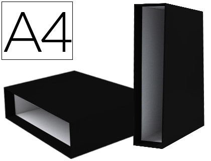 [72775] Caja archivador liderpapel de palanca carton din-a4 documenta lomo 75mm color negro