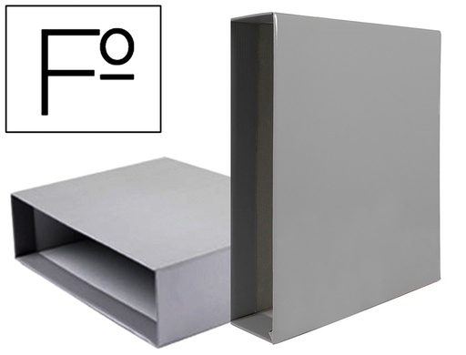 [72772] Caja archivador liderpapel de palanca carton folio documenta lomo 75mm color gris