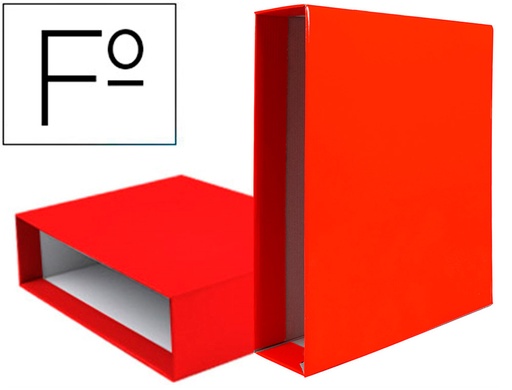 [72768] Caja archivador liderpapel de palanca carton folio documenta lomo 75mm color rojo