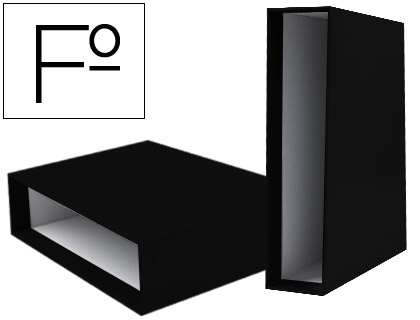 [72767] Caja archivador liderpapel de palanca carton folio documenta lomo 75mm color negro