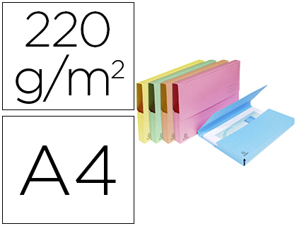 [63281] Subcarpeta cartulina lustrada con bolsa exacompta din a4 colores surtidos 210 gr