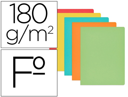 [59742] Subcarpeta cartulina gio folio colores pasteles surtidos 180 gr/m2 paquete de 50 unidades