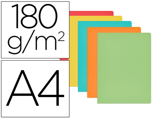 [59741] Subcarpeta cartulina gio din a4 colores pasteles surtidos 180 g/m2 paquete de 50 unidades
