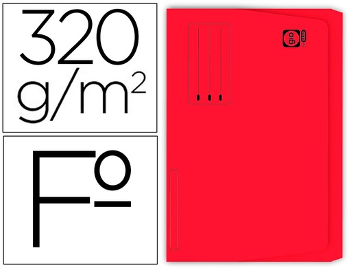 [34582] Subcarpeta cartulina gio folio pocket rojo con bolsa y solapa