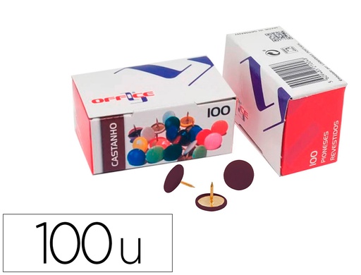 [166784] Chincheta lismania office color marron caja de 100 unidades