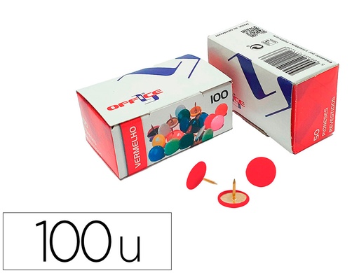 [166780] Chincheta lismania office color rojo caja de 100 unidades