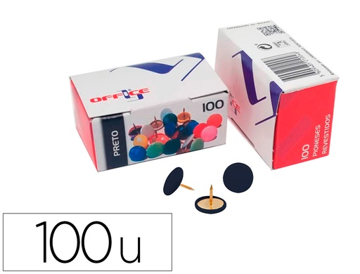 [166778] Chincheta lismania office color negro caja de 100 unidades