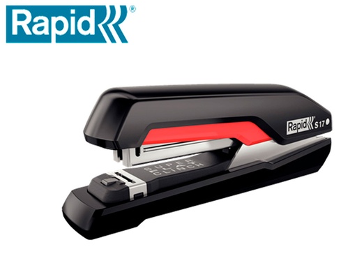 [166498] Grapadora rapid s17 fullstrip plastico capacidad de grapado 30 hojas usa grapas 24/6 y 26/6 color negro/rojo