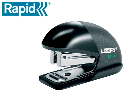 [166490] Grapadora rapid mini fashion eco plastico 100% reciclado capacidad 10 hojas usa grapas 24/6 y 26/6 color negro