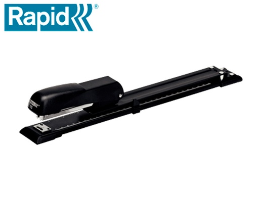 [166488] Grapadora rapid e15 metalica brazo largo capacidad 20 hojas usa grapas 24/6 y 26/26 color negro