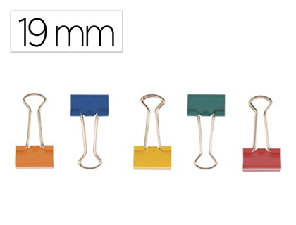 [155967] Pinza metalica q-connect reversible n.1 19 mm caja de 10 unidades colores surtidos