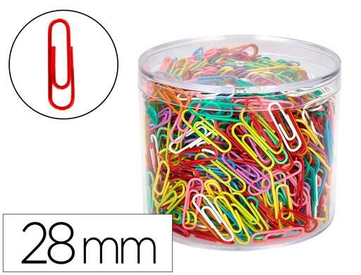 [19364] Clips colores liderpapel bote 1000 unidades colores surtidos