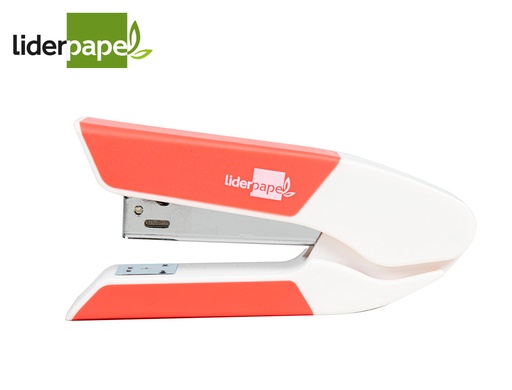 [11443] Grapadora liderpapel con regalo de extraegrapas y caja de 1000 grapas 26/6 capacidad 20h color coral