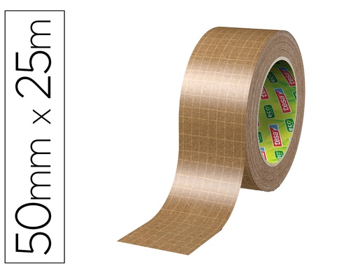 [167225] Cinta adhesiva tesa eco papel ultrafuerte color kraft 25 mt x 50 mm para embalaje