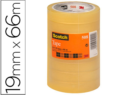 [75621] Cinta adhesiva scotch transparente 66 mt x 19 mm pack de 8 unidades
