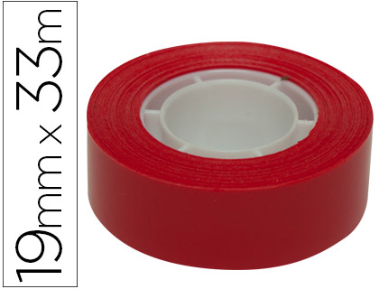 [59371] Cinta adhesiva apli 33 mt x 19 mm color rojo