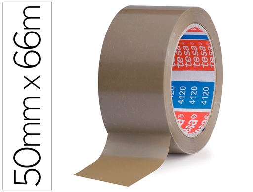 [44321] Cinta adhesiva tesa pvc color marron 66 mt x 50 mm para embalaje