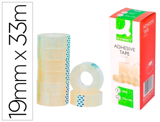 [25931] Cinta adhesiva q-connect transparente 33 mt x 19 mm