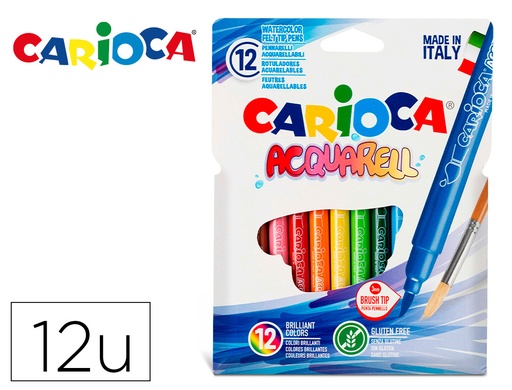 [300396] Rotulador carioca aquarelle punta de pincel caja de 12 colores surtidos