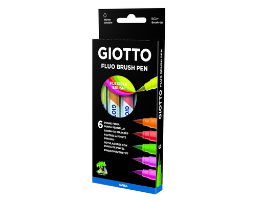 [170972] Rotulador giotto turbo soft fluo punta de pincel caja de 6 unidades colores surtidos