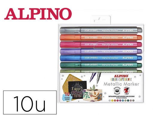 [169628] Rotulador alpino metallic marker color experience estuche de 10 unidades colores surtidos