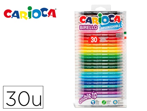 [168048] Rotulador carioca birello bipunta bolsa de 30 unidades colores surtidos
