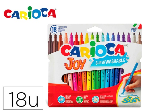 [168047] Rotulador carioca joy caja de 18 colores surtidos