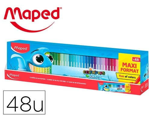 [167934] Rotulador maped color peps ocean caja de 48 unidades colores surtidos