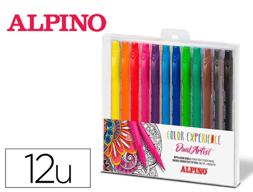 [160517] Rotulador alpino dual artist color experience estuche de 12 unidades colores surtidos
